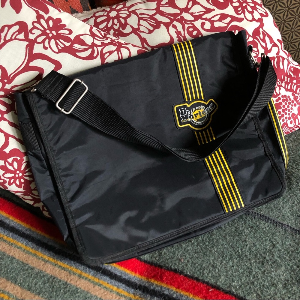 Dr. Martens Black Nylon Messenger Bag